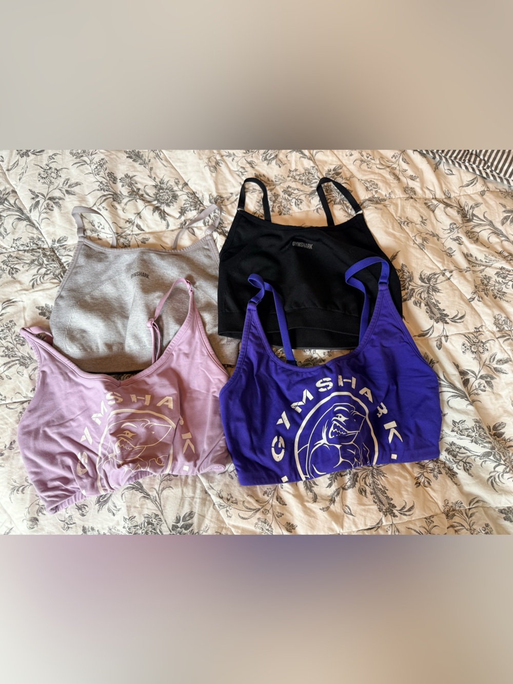 Gymshark Sports Bra Set - Black, Purple, Lilac, Gray